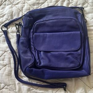 Purple leather crossbody